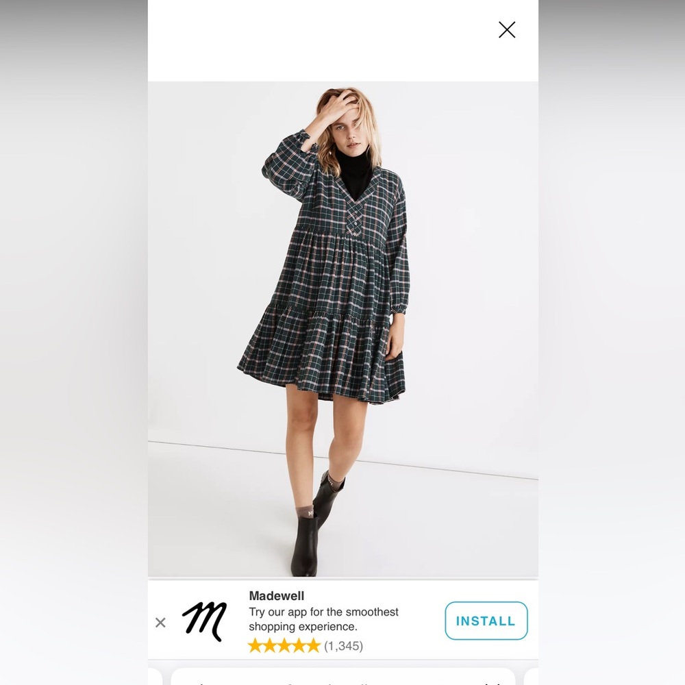 Madewell Flannel Colette Mini Dress In Plaid